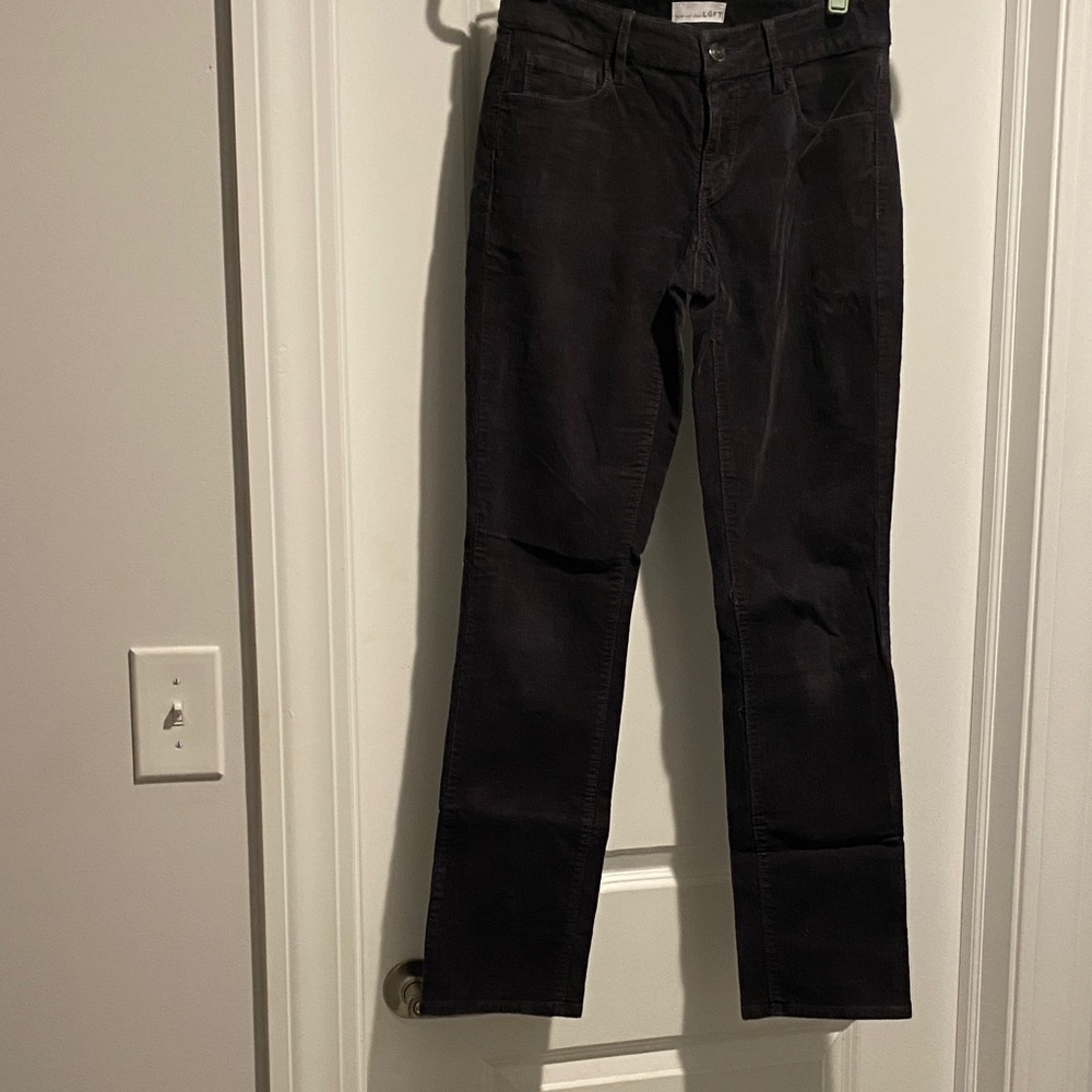 LOFT Dark Muted Espresso Corduroy Straight Leg Jeans